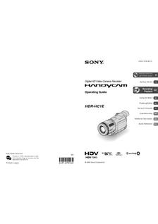 Sony HDR HC 1E manual. Camera Instructions.